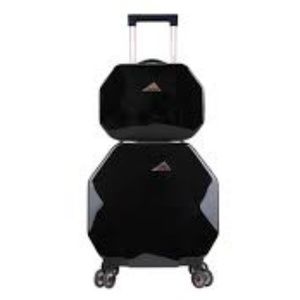 Kensie Gemstone Octagonal Black 2pc Luggage set